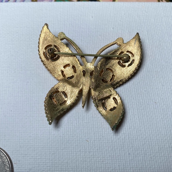 Vintage Crown Trifari Butterfly Brooch - Picture 5 of 6